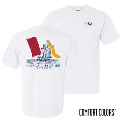 New! Fraternity Comfort Colors White Seafarer Short Sleeve Tee