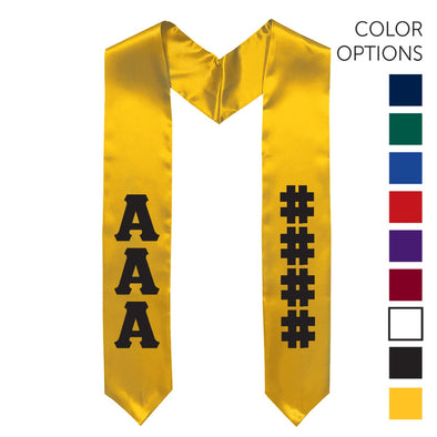 New! Fraternity Pick Your Colors Graduation Stole