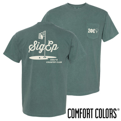 New! SigEp Comfort Colors Par For The Course Short Sleeve Tee