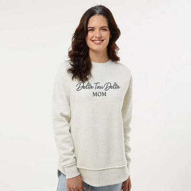 Delt Curved Hem Mom Crewneck Delta Tau Delta