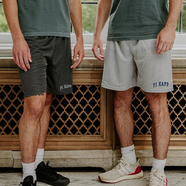 New! Pi Kapp Embroidered Graphite 7" Mesh Shorts Pi Kappa Phi