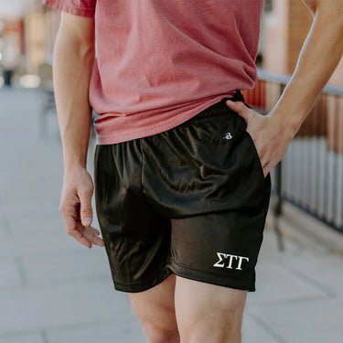 Sig Tau 5" Black Shorts Sigma Tau Gamma