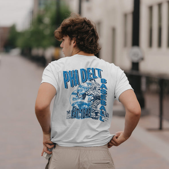 New! Phi Delt Comfort Colors Throwback Throwers Short Sleeve Tee