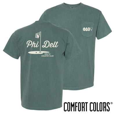 New! Phi Delt Comfort Colors Par For The Course Short Sleeve Tee