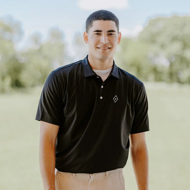 FIJI Peter Millar Black Polo With Symbol Phi Gamma Delta