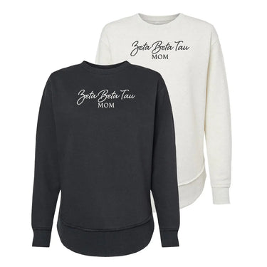 ZBT Curved Hem Mom Crewneck Zeta Beta Tau