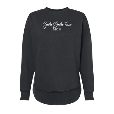 ZBT Curved Hem Mom Crewneck Zeta Beta Tau
