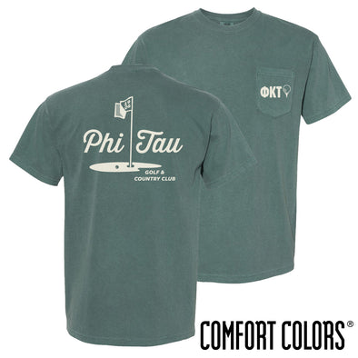 New! Phi Tau Comfort Colors Par For The Course Short Sleeve Tee