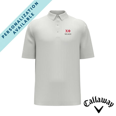New! Chi Phi White Callaway Greek Letter Golf Polo
