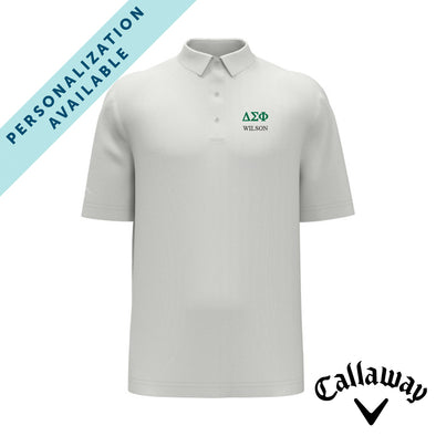 New! Delta Sig White Callaway Greek Letter Golf Polo