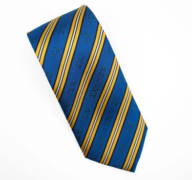 Sigma Chi Blue and Gold Striped Silk Tie Sigma Chi
