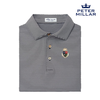 Delt Peter Millar Jubilee Stripe Stretch Jersey Polo with Crest