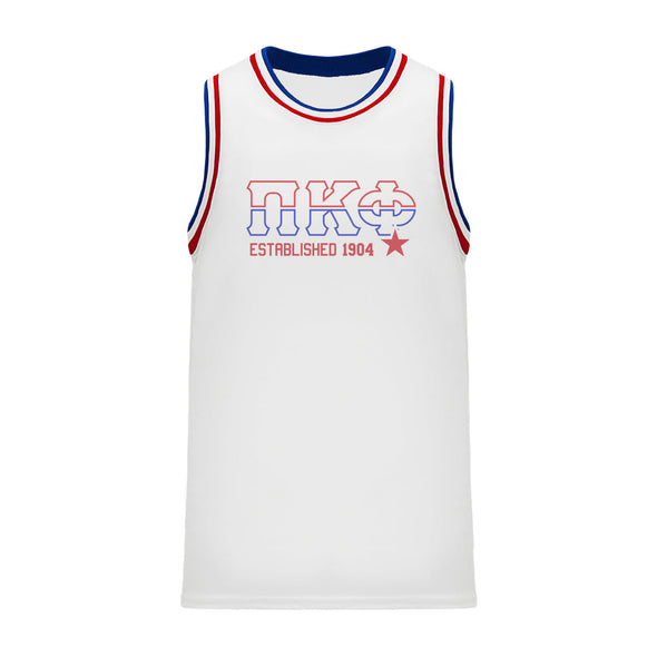 Pi Kapp Retro Block Basketball Jersey | Pi Kappa Phi | Shirts > Jerseys