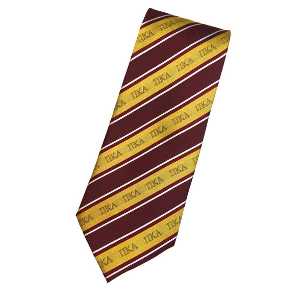 Pike Garnet and Gold Striped Silk Tie | Pi Kappa Alpha | Ties > Neck ties