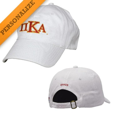 Pike Personalized White Hat | Pi Kappa Alpha | Headwear > Billed hats