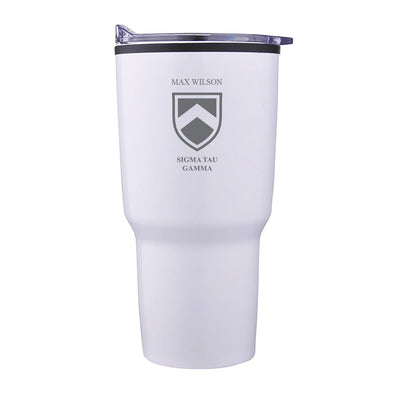 Sig Tau Personalized 30oz White Tumbler | Sigma Tau Gamma | Drinkware > Travel mugs