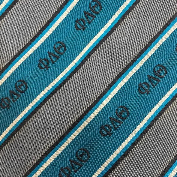 Sale! Phi Delt Blue and Gray Striped Silk Bow Tie | Phi Delta Theta | Ties > Bow ties