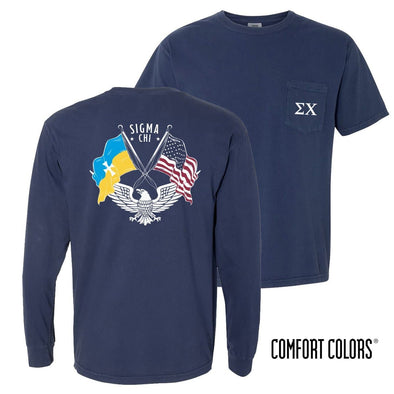 Sigma Chi Comfort Colors Navy Patriot tee | Sigma Chi | Shirts > Short sleeve t-shirts