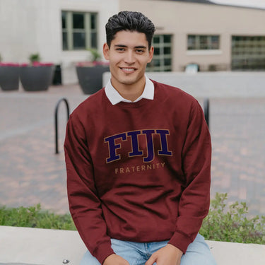 FIJI Maroon Old School Crewneck Phi Gamma Delta