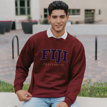 FIJI Maroon Old School Crewneck Phi Gamma Delta