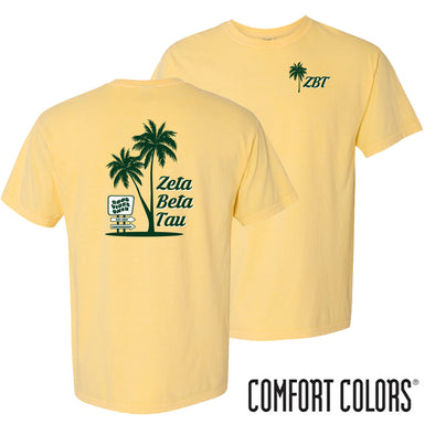 ZBT Comfort Colors Good Vibes Palm Tree Tee