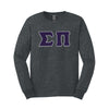 Sigma Pi Black Long Sleeve Tee with Sewn On Letters