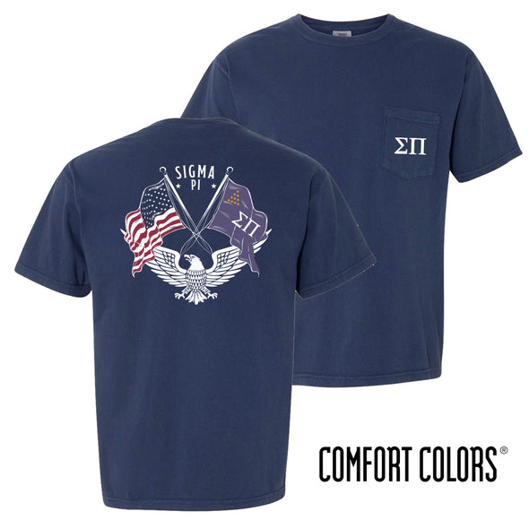 Sigma Pi Comfort Colors Navy Patriot tee | Sigma Pi | Shirts > Short sleeve t-shirts