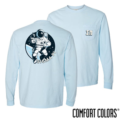 Sigma Pi Comfort Colors Space Age Long Sleeve Pocket Tee