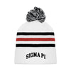 Sigma Pi White Hockey Knit Beanie | Sigma Pi | Headwear > Beanies