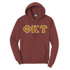 Phi Tau Deep Red Hoodie with Sewn On Letters