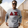Delta Chi Heather Gray Crew Neck Sweatshirt with Sewn On Letters
