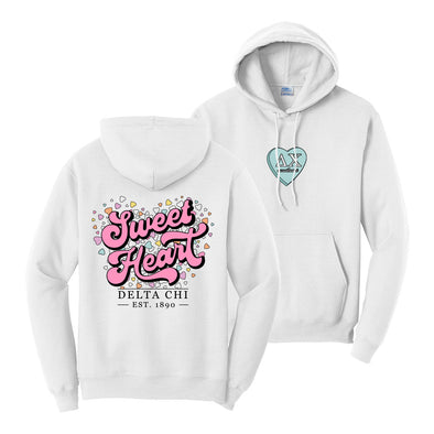 Delta Chi White Sweetheart Hoodie
