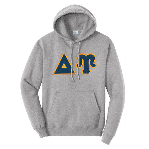 DU Heather Gray Hoodie with Sewn On Letters