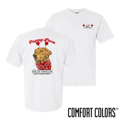 Delta Upsilon Comfort Colors Puppy Love Short Sleeve Tee
