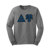 DU Heather Gray Long Sleeve Tee with Sewn On Letters