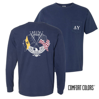 Delta Upsilon Comfort Colors Navy Patriot tee | Delta Upsilon | Shirts > Short sleeve t-shirts