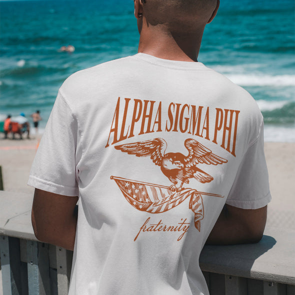 Alpha Sig Comfort Colors Freedom White Short Sleeve Tee