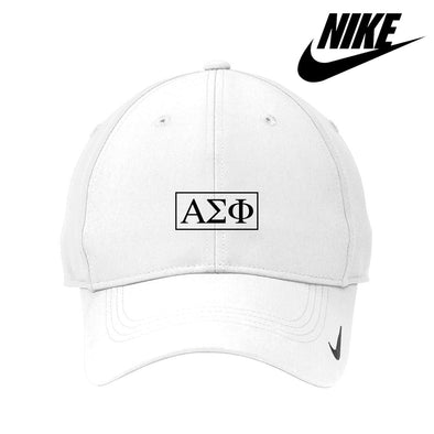 Alpha Sig White Nike Dri-FIT Performance Hat | Alpha Sigma Phi | Headwear > Billed hats