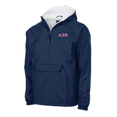 Alpha Sig Charles River Navy Classic 1/4 Zip Rain Jacket | Alpha Sigma Phi | Outerwear > Jackets