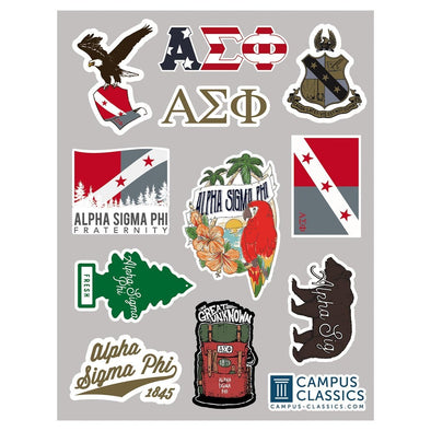 Alpha Sig Sticker Sheet | Alpha Sigma Phi | Promotional > Stickers