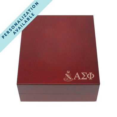 Alpha Sig Fraternity Greek Letter Rosewood Box