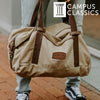 Delta Chi Khaki Canvas Duffel With Leather Patch | Delta Chi | Bags > Duffle bags
