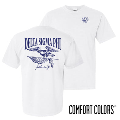 Delta Sig Comfort Colors Freedom White Short Sleeve Tee
