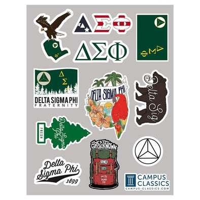 Delta Sig Sticker Sheet | Delta Sigma Phi | Promotional > Stickers