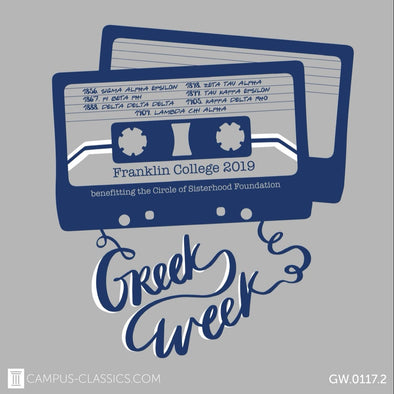 Gray Casette Tape Greek Week