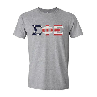 Clearance! Fraternity Stars & Stripes Sewn On Letter Tee Campus Classics