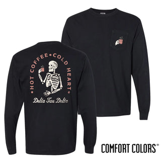 Fraternity Comfort Colors Long Sleeve Coffee Skeleton Tee Campus Classics