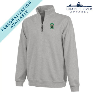 Fraternity Embroidered Crest Gray Quarter Zip Campus Classics