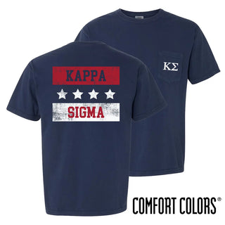 Fraternity Comfort Colors Red White and Navy Short Sleeve Tee Campus Classics