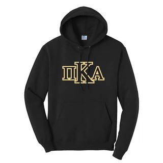 Fraternity Black Hoodie with Black Sewn On Letters Campus Classics